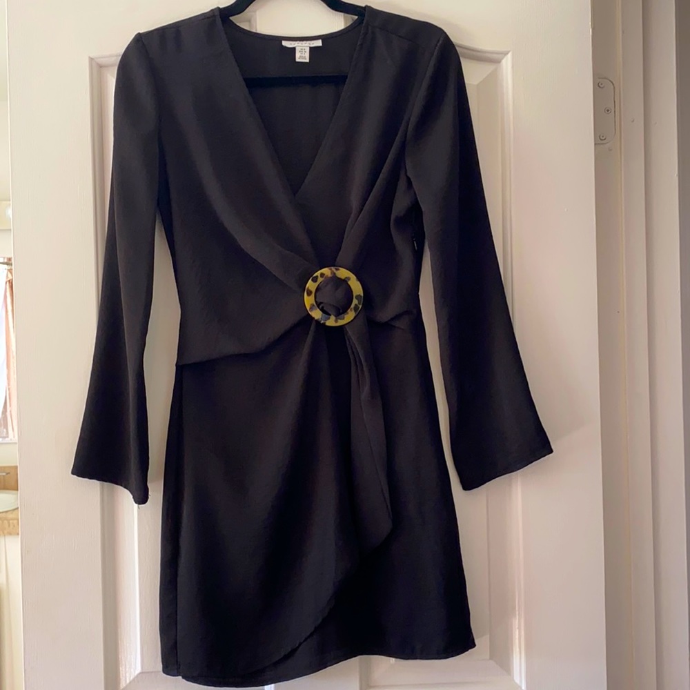 Top Shop black boho dress with circle belt